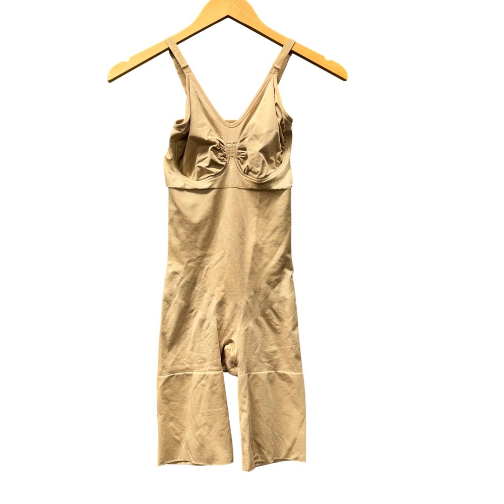 Spanx Shapewear Womens L Bodysuit Nude Tan Compression Undergarment